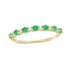 Thumbnail Image 1 of Emerald and 1/20 CT. T.W. Diamond Alternating Band in 10K Gold
