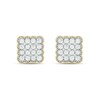 Thumbnail Image 2 of 1 CT. T.W. Square Multi-Diamond Scallop Frame Stud Earrings in 10K Gold