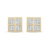Men's 1/4 CT. T.W. Four Square Multi-Diamond Frame Stud Earrings in Sterling Silver with 14K Gold Plate