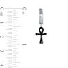 Thumbnail Image 3 of Men's 1/4 CT. T.W. Black Diamond Ankh Hoop Drop Earrings in Sterling Silver
