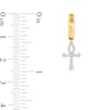 Thumbnail Image 3 of Men's 1/4 CT. T.W. Diamond Ankh Hoop Drop Earrings in Sterling Silver with 14K Gold Plate
