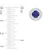 Thumbnail Image 3 of Men's 6.0mm Blue Lab-Created Sapphire and 1/4 CT. T.W. Diamond Frame Stud Earrings in Sterling Silver