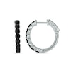 Men's 1/2 CT. T.w. Black Diamond Huggie Hoop Earrings In Sterling Silver