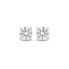 Men's 6.0mm White Lab-Created Sapphire and 1/20 CT. T.W. Diamond Side Accent Stud Earrings in Sterling Silver