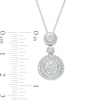 Thumbnail Image 3 of 1-3/4 CT. T.W. Multi-Diamond Double Frame Pendant and Drop Earrings Set in 10K White Gold