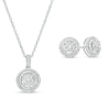 Thumbnail Image 1 of 5/8 CT. T.W. Multi-Diamond Double Frame Pendant and Stud Earrings Set in 10K White Gold 
