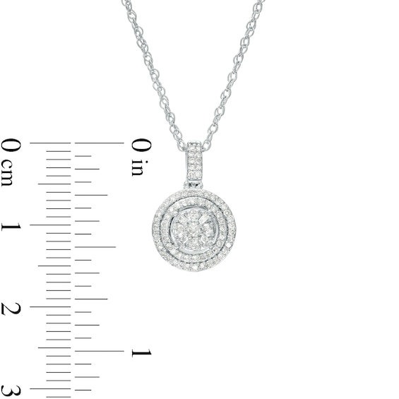 5/8 CT. T.w. Multi-Diamond Double Frame Pendant and Stud Earrings Set in 10K White Gold