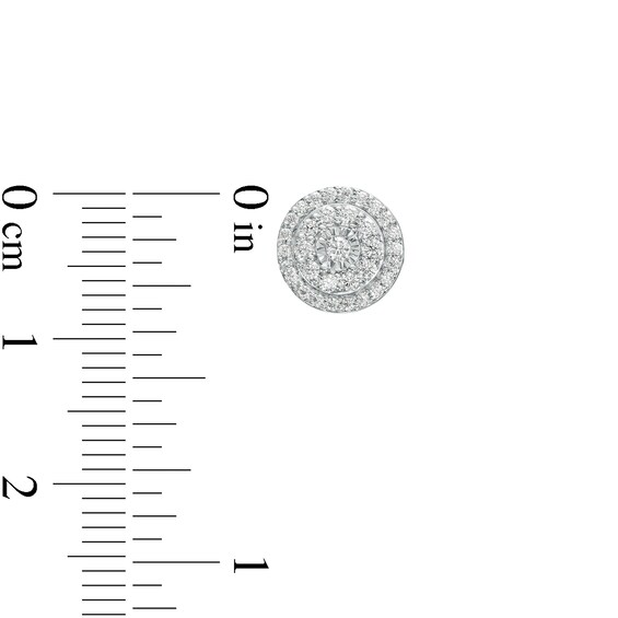 1 CT. T.w. Multi-Diamond Frame Pendant and Stud Earrings Set in Sterling Silver