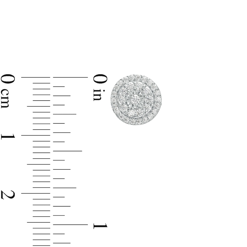 Main Image 3 of 1 CT. T.W. Multi-Diamond Frame Pendant and Stud Earrings Set in Sterling Silver