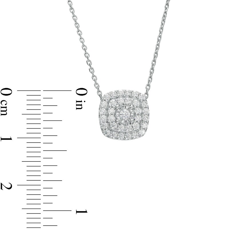 Main Image 2 of 1 CT. T.W. Diamond Double Cushion-Shaped Frame Pendant and Stud Earrings Set in Sterling Silver - 17"