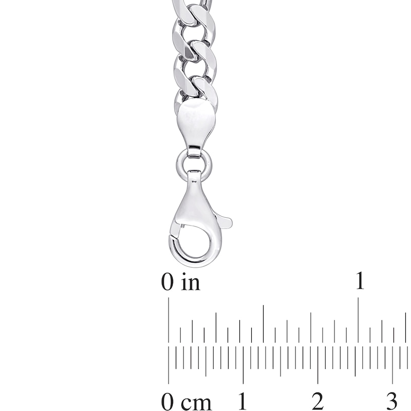 Main Image 3 of Octagonal Blue Lab-Created Sapphire Five Stone Bracelet in Sterling Silver - 7.25"