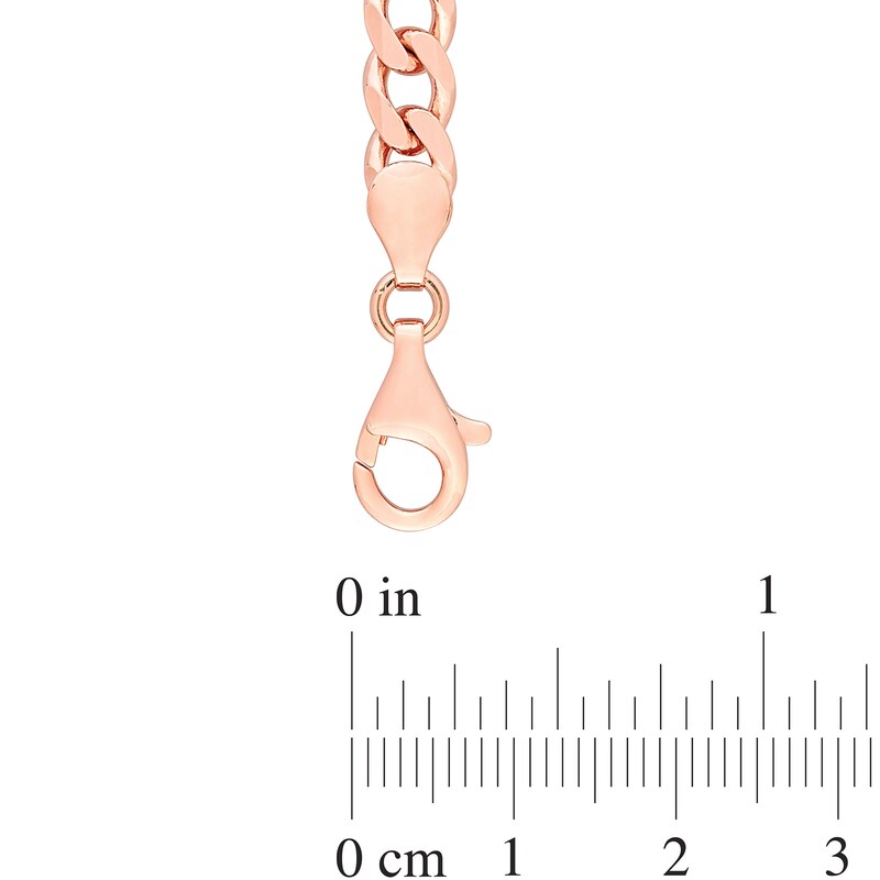 Main Image 3 of Octagonal Garnet Five Stone Bracelet in Sterling Silver with 18K Rose Gold Plate - 7.25"