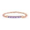 Thumbnail Image 1 of Octagonal Alexandrite Five Stone Bracelet in Sterling Silver with 18K Rose Gold - 7.25"