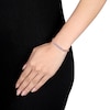 Thumbnail Image 2 of Octagonal Alexandrite Five Stone Bracelet in Sterling Silver with 18K Rose Gold - 7.25"