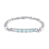 Thumbnail Image 1 of Octagonal Sky Blue Topaz Five Stone Bracelet in Sterling Silver - 7.25"
