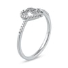 Thumbnail Image 2 of 1/20 CT. T.W. Diamond Intertwined Double Heart Ring in Sterling Silver