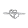 Thumbnail Image 3 of 1/20 CT. T.W. Diamond Intertwined Double Heart Ring in Sterling Silver