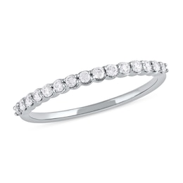 1/4 CT. T.W. Diamond Scallop Edge Stackable Band in 10K White Gold