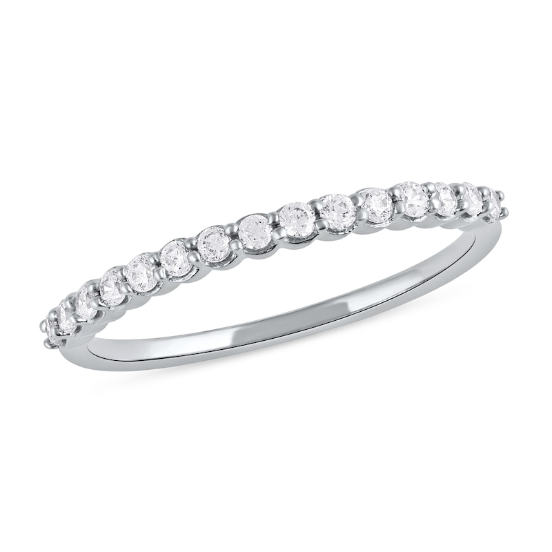 Main Image 1 of 1/4 CT. T.W. Diamond Scallop Edge Stackable Band in 10K White Gold