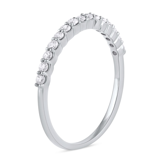 1/4 CT. T.w. Diamond Scallop Edge Stackable Band in 10K White Gold