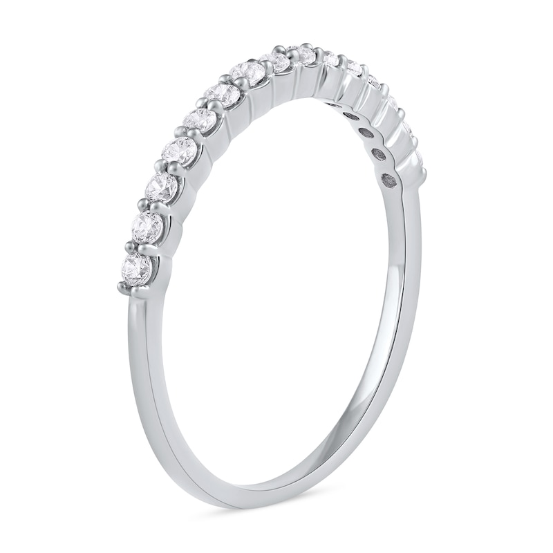Main Image 2 of 1/4 CT. T.W. Diamond Scallop Edge Stackable Band in 10K White Gold
