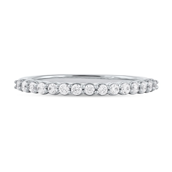 1/4 CT. T.w. Diamond Scallop Edge Stackable Band in 10K White Gold