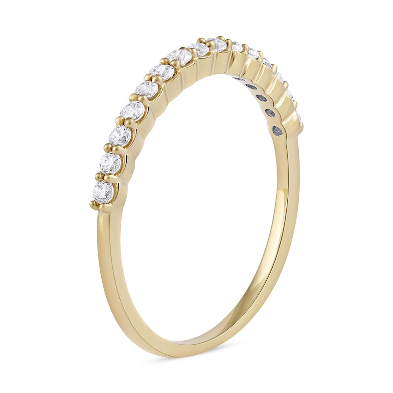 Main Image 2 of 1/4 CT. T.W. Diamond Scallop Edge Stackable Band in 10K Gold
