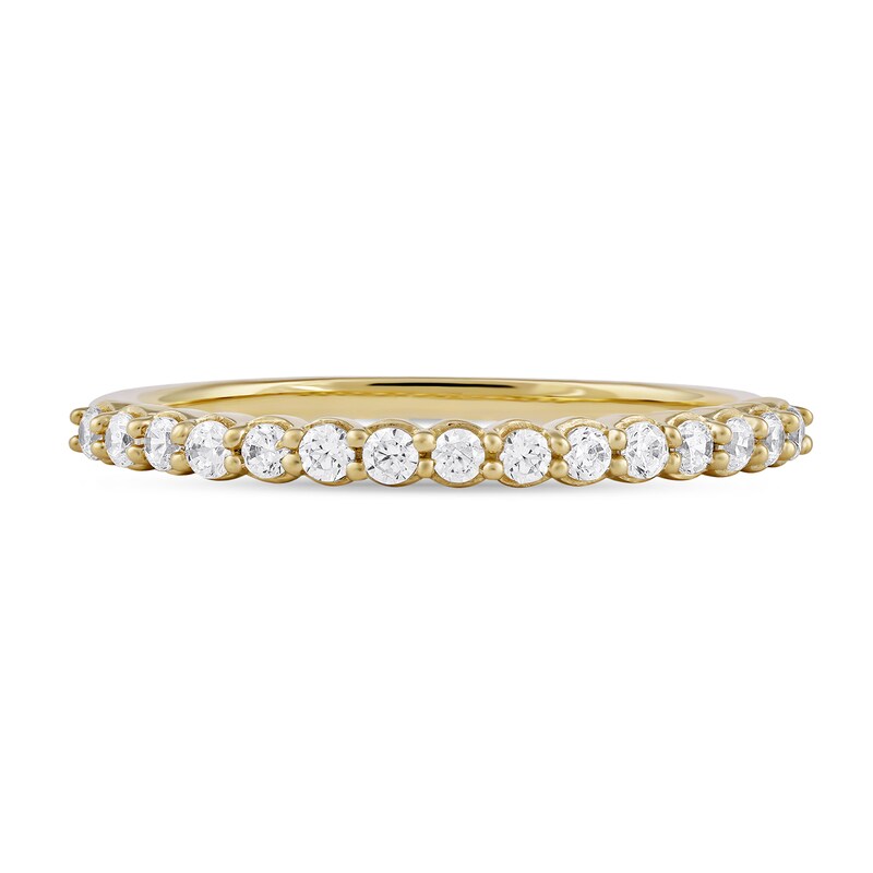 Main Image 3 of 1/4 CT. T.W. Diamond Scallop Edge Stackable Band in 10K Gold