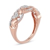 Thumbnail Image 1 of 1/6 CT. T.W. Diamond Alternating Heart Ring in 10K Rose Gold