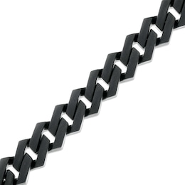 1/2 CT. T.W. Square-Shaped Black Multi-Diamond Bracelet in Stainless Steel with Black Ion Plate – 8.75"