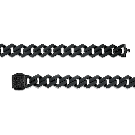 1/2 CT. T.w. Square-Shaped Black Multi-Diamond Bracelet in Stainless Steel with Black Ion Plate â 8.75"