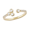 Thumbnail Image 1 of 1/5 CT. T.W. Diamond Lined Shank Bezel Open Ring in 10K Gold