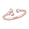 Thumbnail Image 1 of 1/5 CT. T.W. Diamond Lined Shank Bezel Open Ring in 10K Rose Gold
