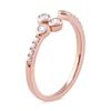 Thumbnail Image 2 of 1/5 CT. T.W. Diamond Lined Shank Bezel Open Ring in 10K Rose Gold