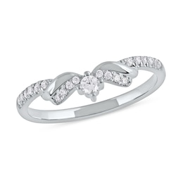 1/6 CT. T.W. Diamond Ribbon Layered Ring in 10K White Gold