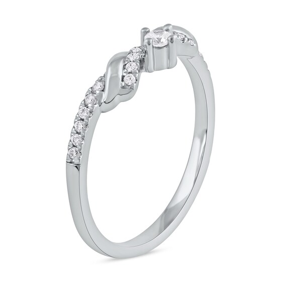 1/6 CT. T.w. Diamond Ribbon Layered Ring in 10K White Gold