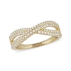 Thumbnail Image 1 of 1/3 CT. T.W. Diamond Double Row Crossover Ring in 14K Gold