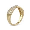 Thumbnail Image 2 of 1/3 CT. T.W. Diamond Double Row Crossover Ring in 14K Gold