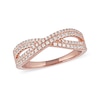 Thumbnail Image 1 of 1/3 CT. T.W. Diamond Double Row Crossover Ring in 14K Rose Gold