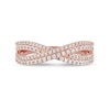 Thumbnail Image 3 of 1/3 CT. T.W. Diamond Double Row Crossover Ring in 14K Rose Gold