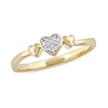 Multi-Diamond Accent Heart Trio Ring in 10K Gold