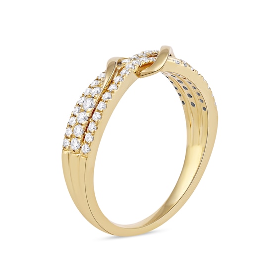 1/3 CT. T.w. Diamond Double Wrapped Wave Ring in 10K Gold