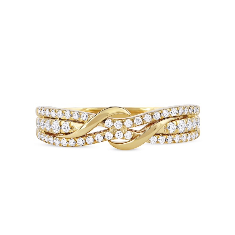 Main Image 3 of 1/3 CT. T.W. Diamond Double Wrapped Wave Ring in 10K Gold