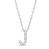 Thumbnail Image 1 of 1/15 CT. T.W. Diamond "J" Initial Pendant in 10K White Gold