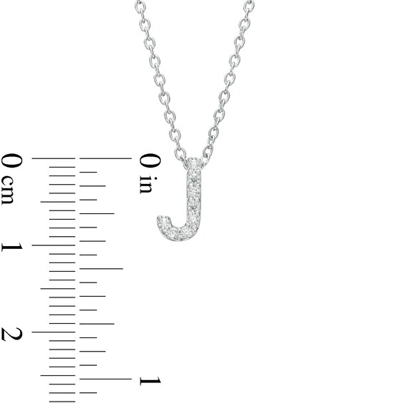 1/15 CT. T.w. Diamond "J" Initial Pendant in 10K White Gold