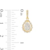 Thumbnail Image 3 of 3/4 CT. T.W. Pear-Shaped Multi-Diamond Open Scallop Edge Frame Drop Earrings in 10K Gold