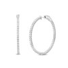 Thumbnail Image 1 of 3 CT. T.W. Diamond Inside-Out Hoop Earrings in 14K White Gold