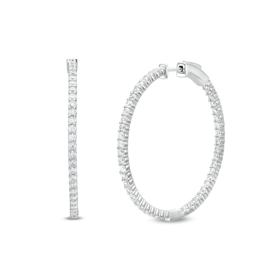 3 CT. T.w. Diamond Inside-Out Hoop Earrings in 14K White Gold