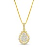 Thumbnail Image 1 of 1/2 CT. T.W. Pear-Shaped Multi-Diamond Open Scallop Edge Frame Pendant in 10K Gold
