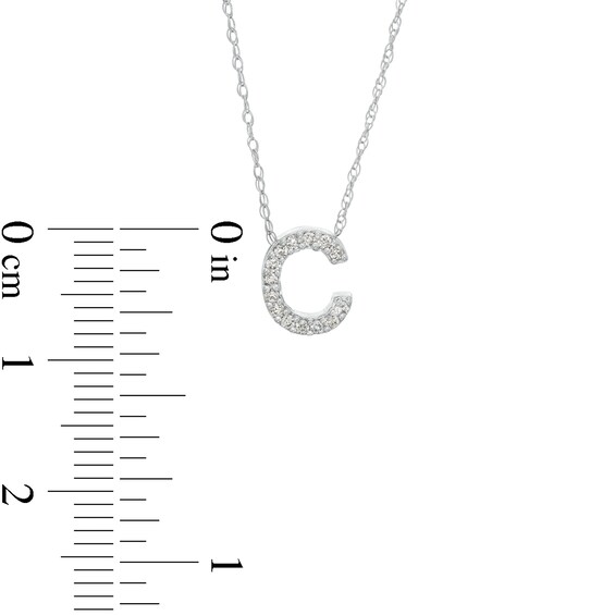 1/15 CT. T.w. Diamond "C" Initial Pendant in 10K White Gold